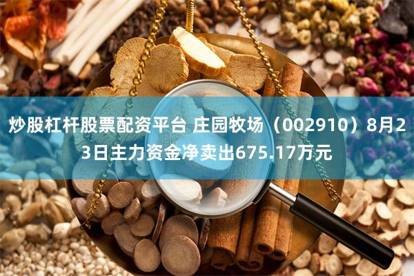 炒股杠杆股票配资平台 庄园牧场（002910）8月23日主力资金净卖出675.17万元